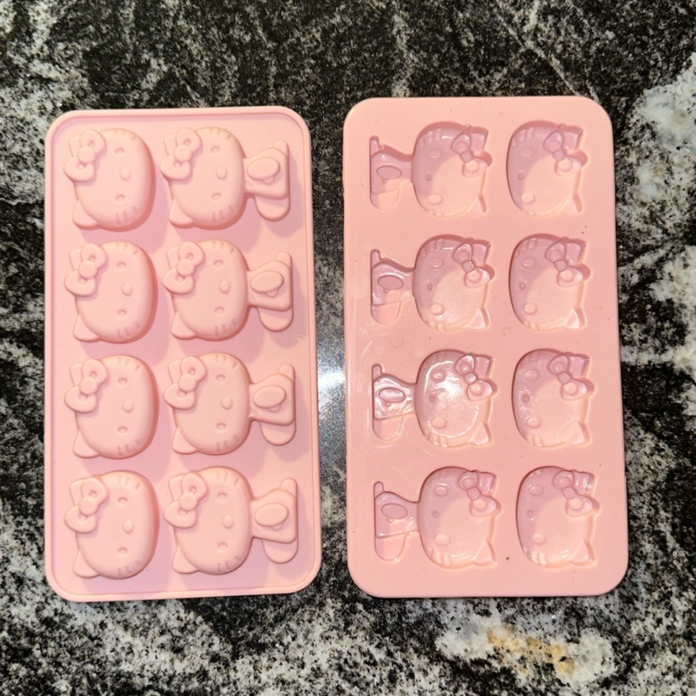 Two hello kitty silicon molds